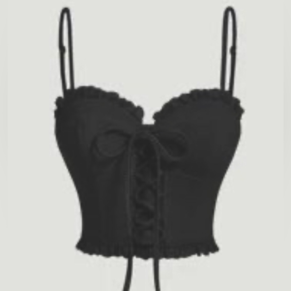 🖤 sexy black Corset crop cami top - 90s - witchy - Whimsigoth - gothic 🖤